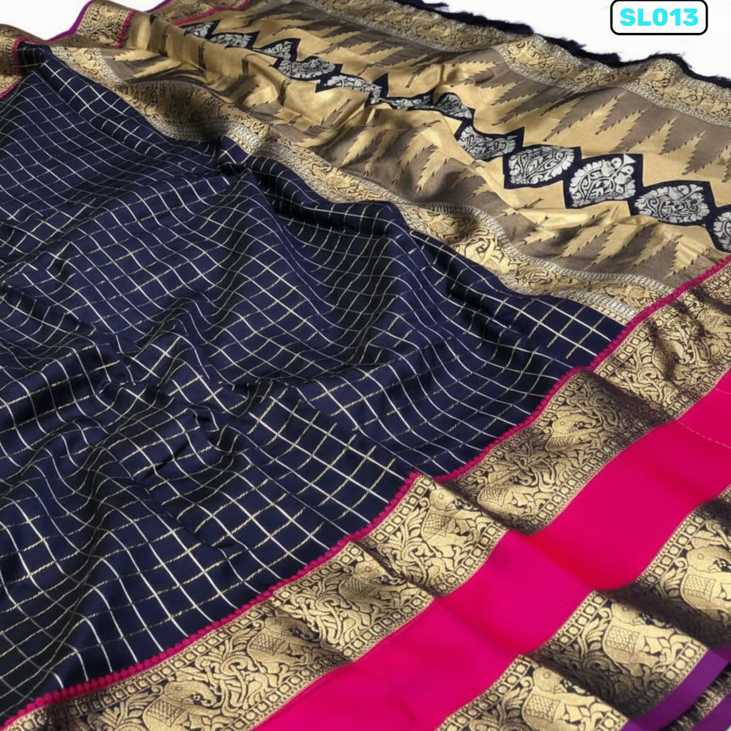 Dark Blue Fancy kanjeevarm silk saree