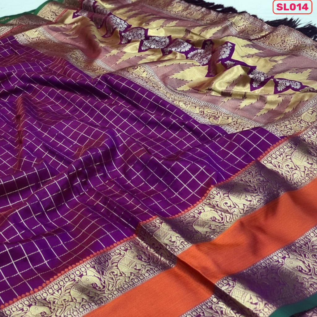 Violet Fancy kanjeevarm silk saree